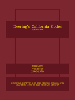 cover image of Deering's California Probate Code, Annotated